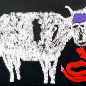 Sheep With Red Snake