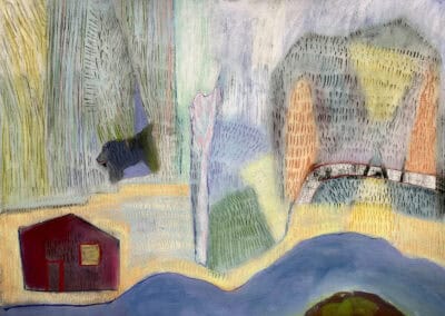 Cabin/River/Dog/Mist